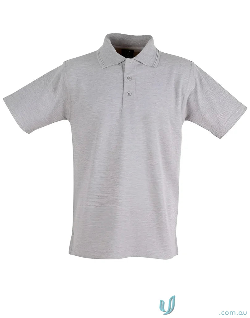Gray polo shirt from PS11 Traditional Unisex Polo with unmatched comfort in poly cotton pique