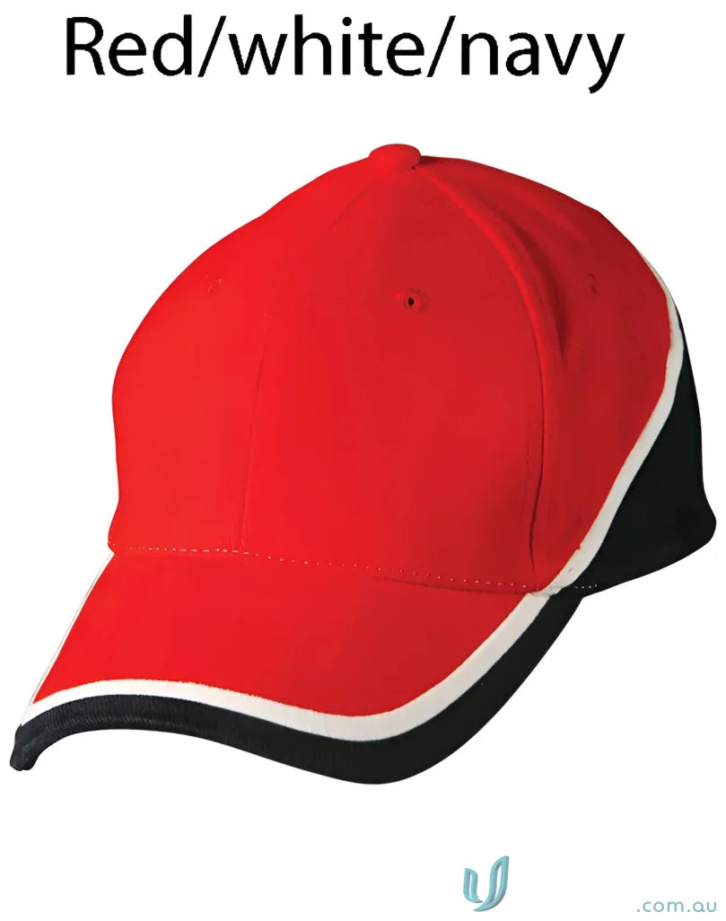 Red white navy Winning Spirit Tri-Colour Baseball Cap showcasing ch38 tri contrast design