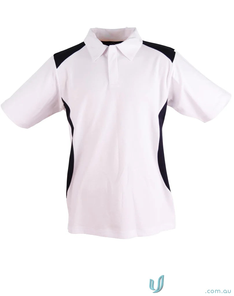 Winning Spirit PS31 TrueDry Contrast Polo in White/Black