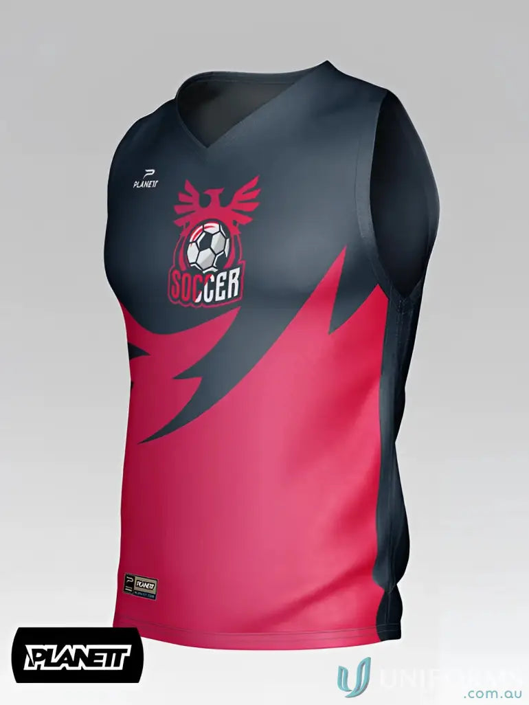 Afl103 custom afl guernsey in red and black with a bold phoenix logo ideal for soccer uniforms or work uniforms