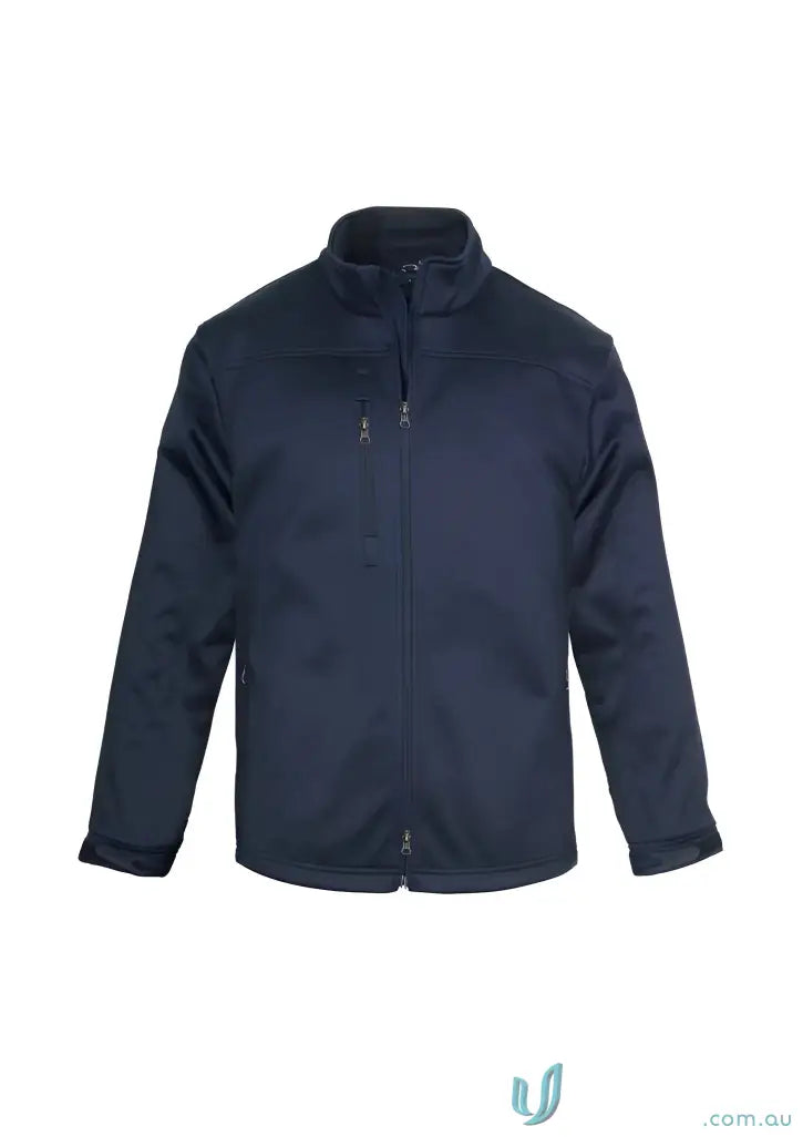 Dark blue Biz Collection Mens Softshell Jacket J3880 with Biz Tech fabric and zip pockets