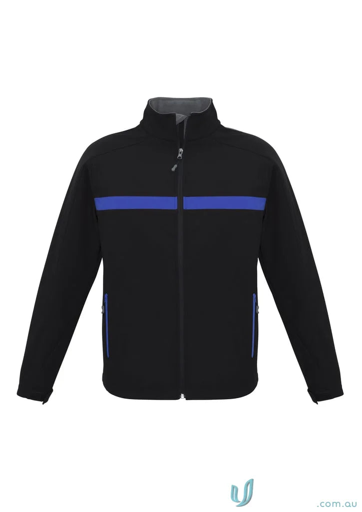 Unisex Charger Jacket J510M with black and blue stripe from Biz Collection Unisex