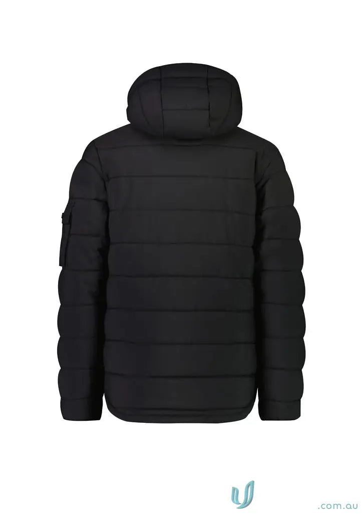 Black streetworx hooded puffer jacket for stylish unisex streetwear looks