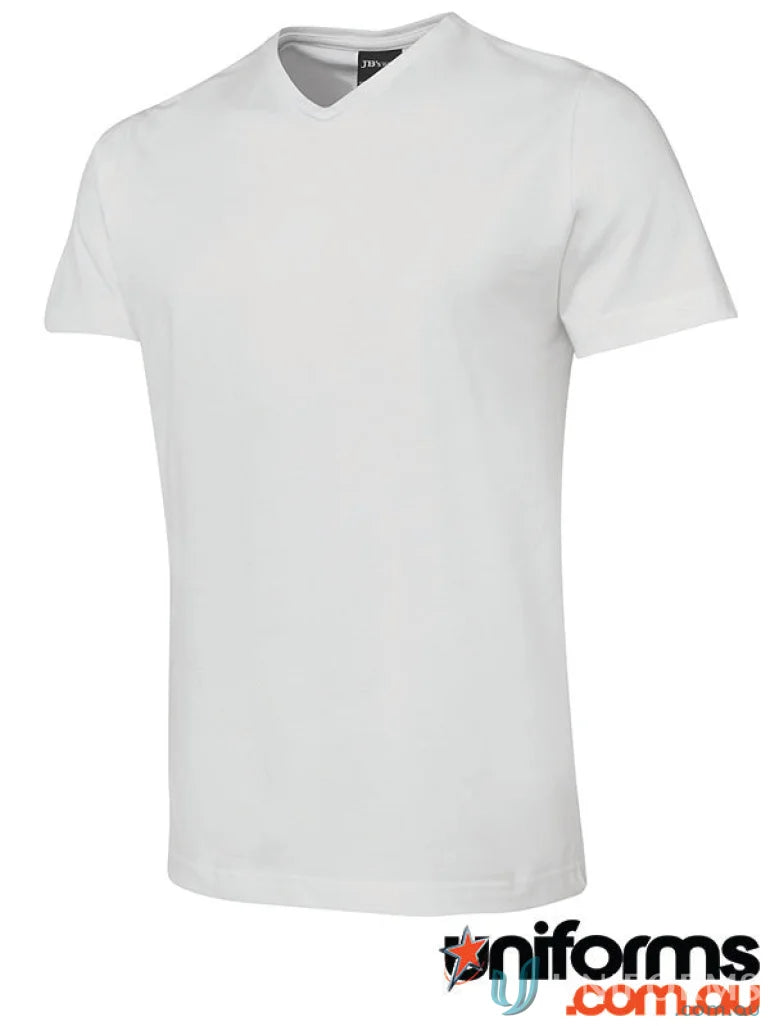 White V-neck T-shirt from 1vt jbs wear in ring-spun jersey knit 190gsm fabric