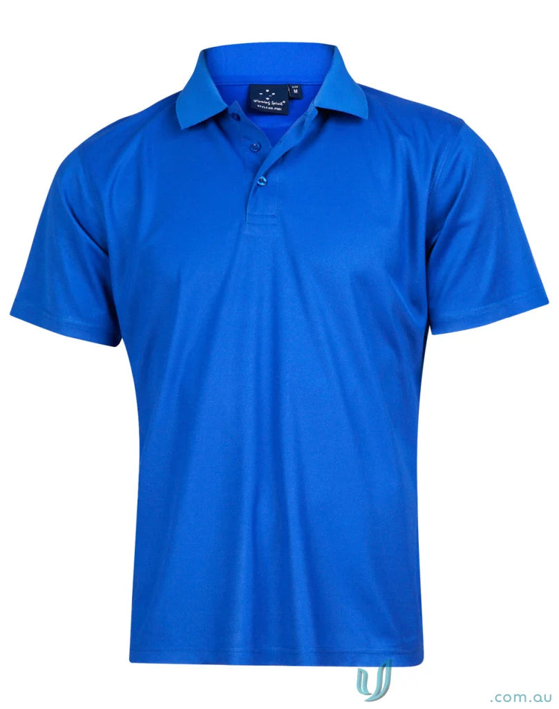 Blue short-sleeved Polo shirt from PS81 Verve Polo with CoolDry® polyester mini and flat knitted collar