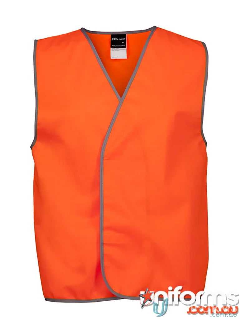 Orange safety vest with gray trim, extra large visitor printed Australian standards safe
