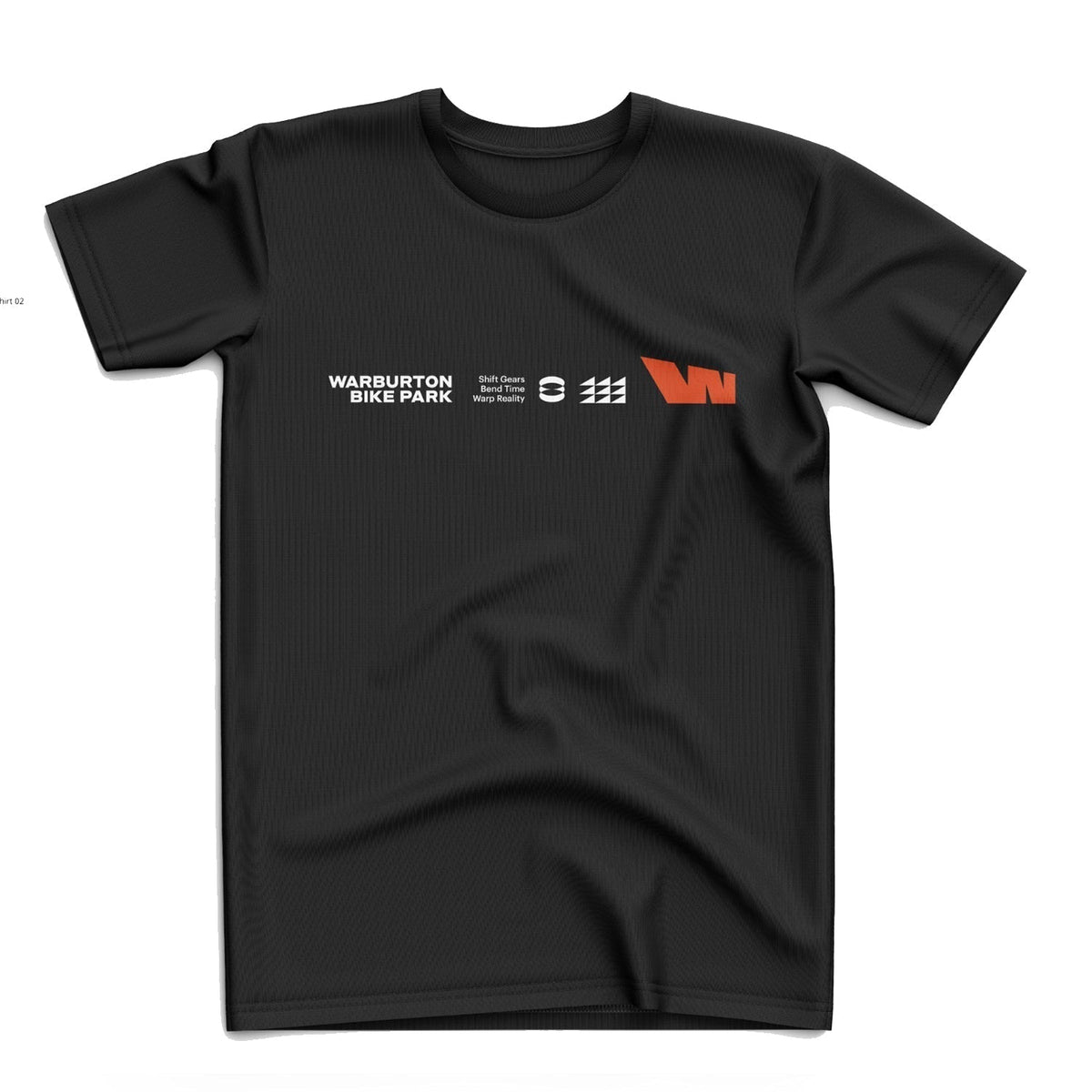 Black t-shirt with logo.