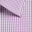 Westgarth Gingham 3Q shirt purple white checkered cotton fabric