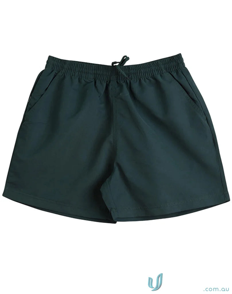 Dark green ss29 microfibre sport shorts with elastic waistband for unmatched comfort