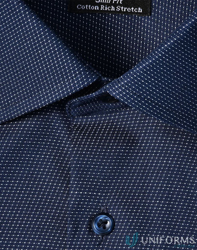 Blue dot jacquard shirt with short sleeves from Winning Spirit Ascot Men’s Short collection