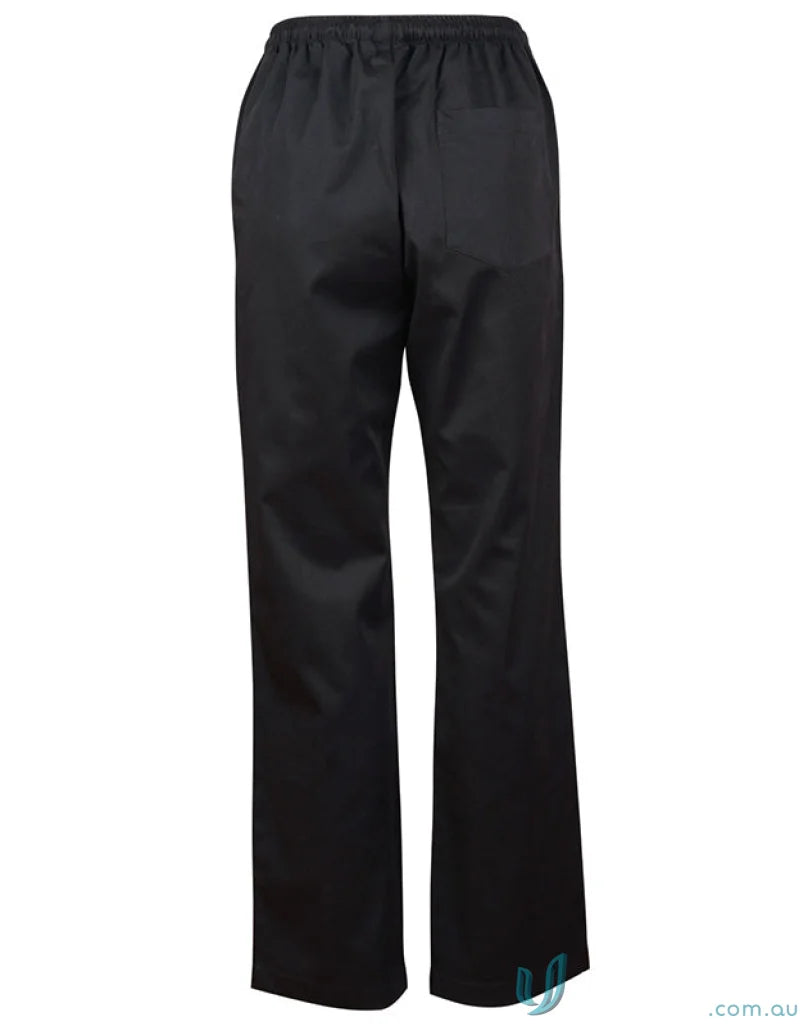 Winning Spirit Chefs Pants with black elastic waistband chefs and patch pocket chefs