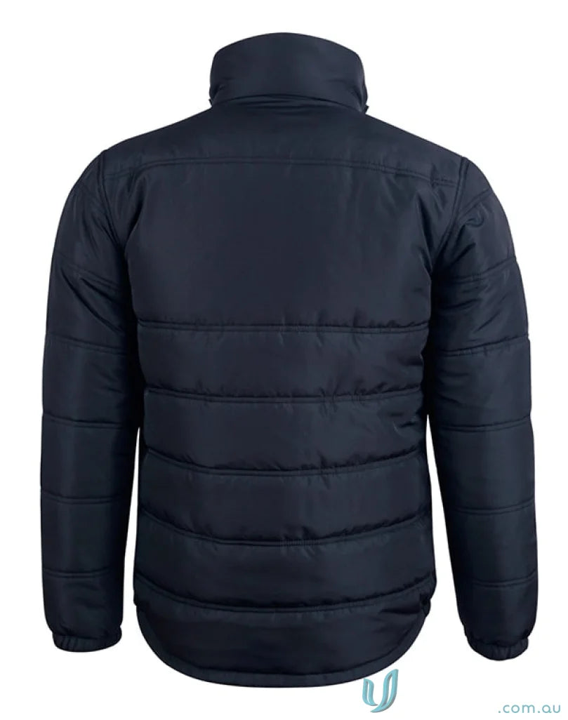 Navy blue Puffer jacket from Winning Spirit Everest Jacket, a stylish jk48 Everest jacket and storm flap workwear solution with pongee shell