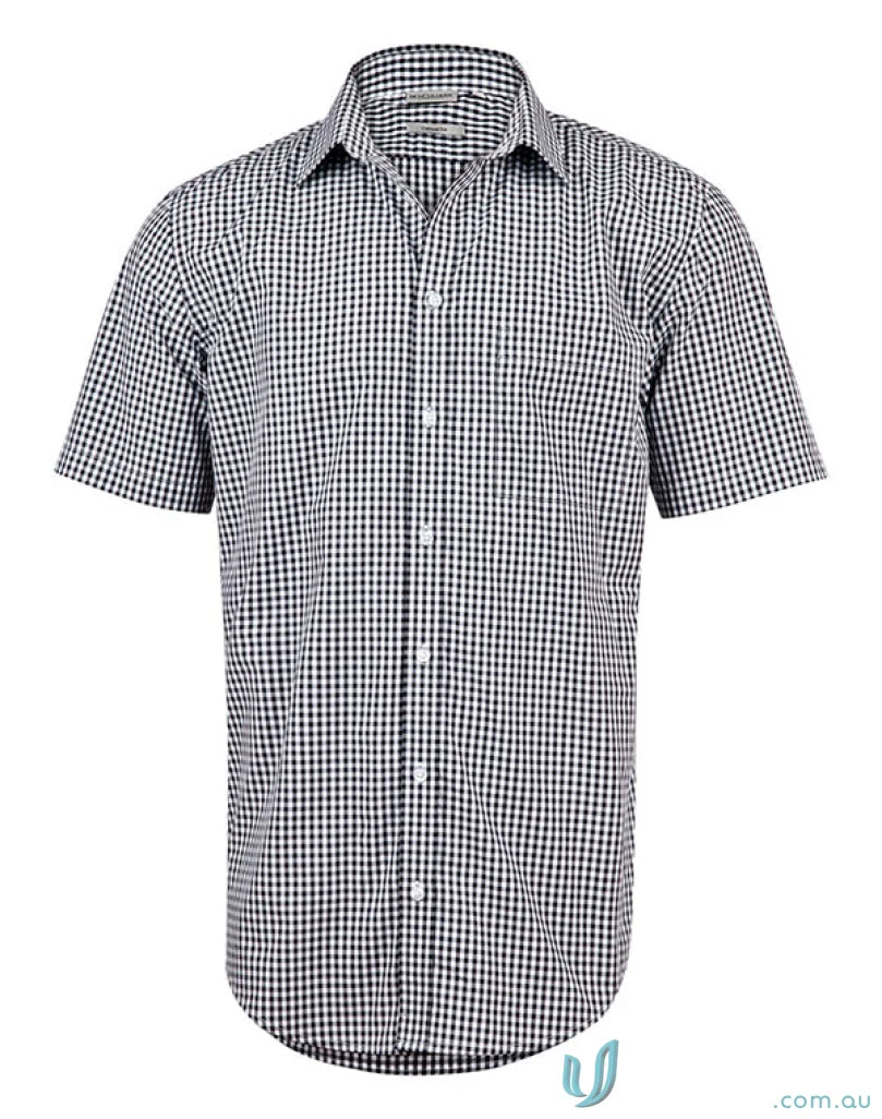 Mens gingham check Gingham Roll Shirt from Winning Spirit, comfy workwear for men