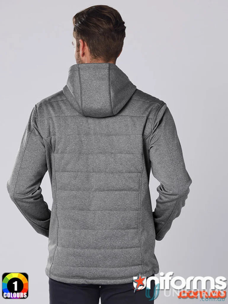 Gray hooded jacket from Winning Spirit Jasper JK51 Cationic Quilted Collection