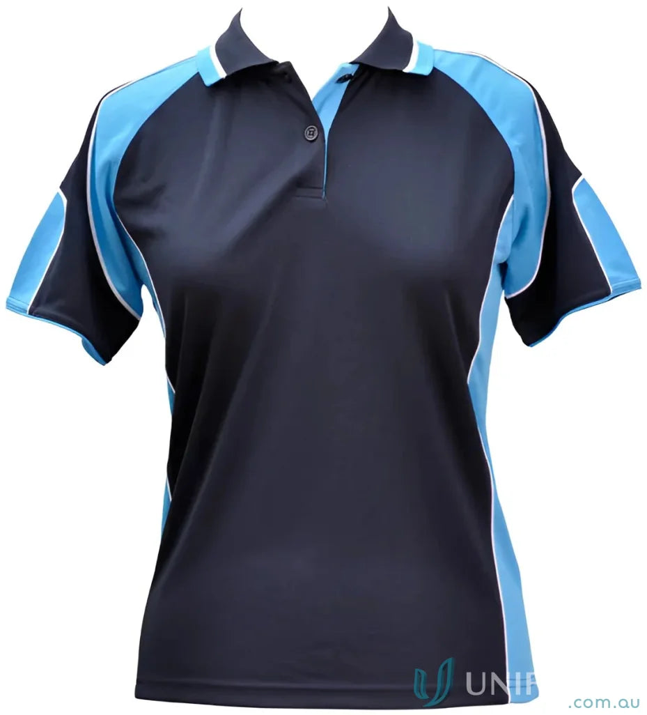 Winning Spirit Ladies CoolDry Alliance Polo in navy and light blue perfect for ladies cooldry style