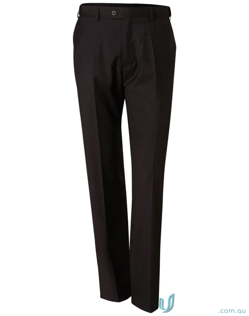 Winning Spirit Mens Flexi Waist Stretch Pants in black dress pants for a sleek look