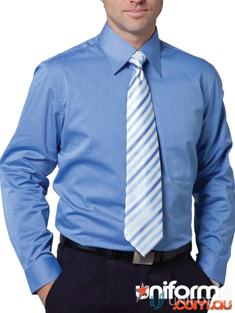 Blue dress shirt with striped tie from Winning Spirit Nano Tech Mens Nano Tech line