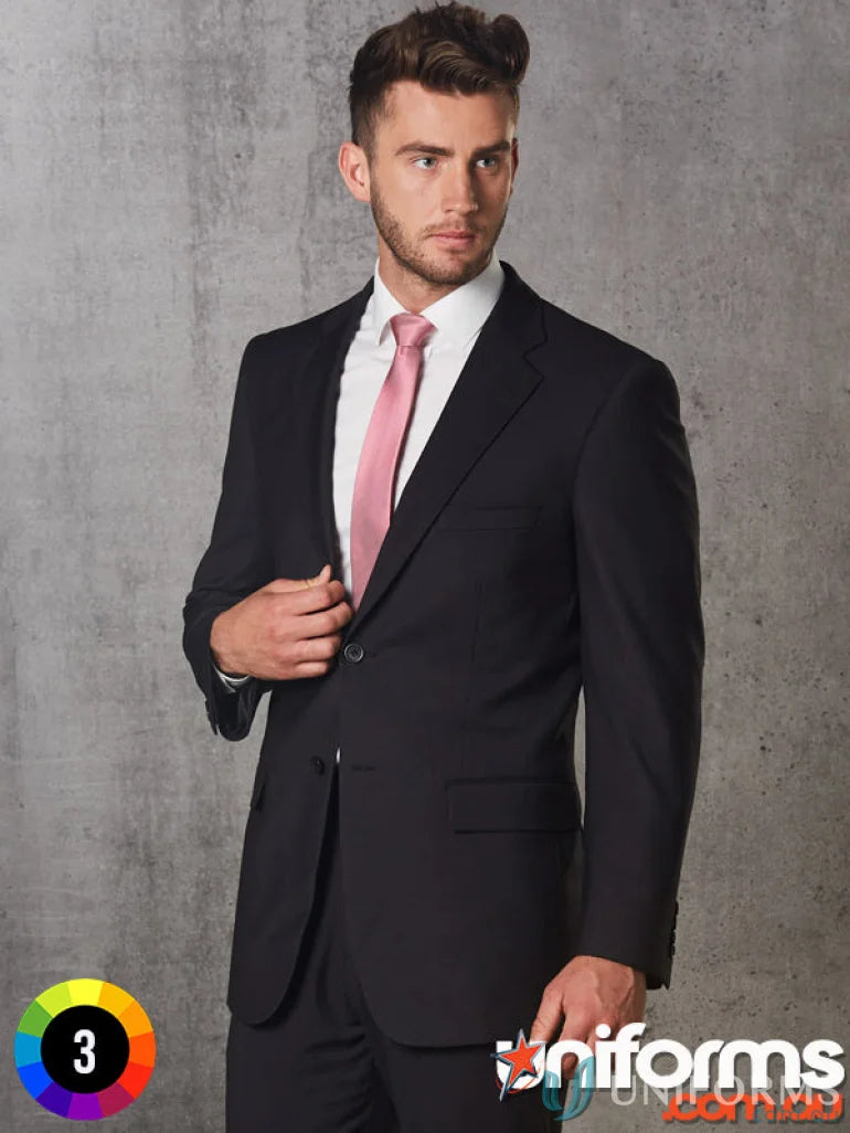 Black mens poly viscose Stretch Jacket from Winning Spirit PolyViscose Stretch collection