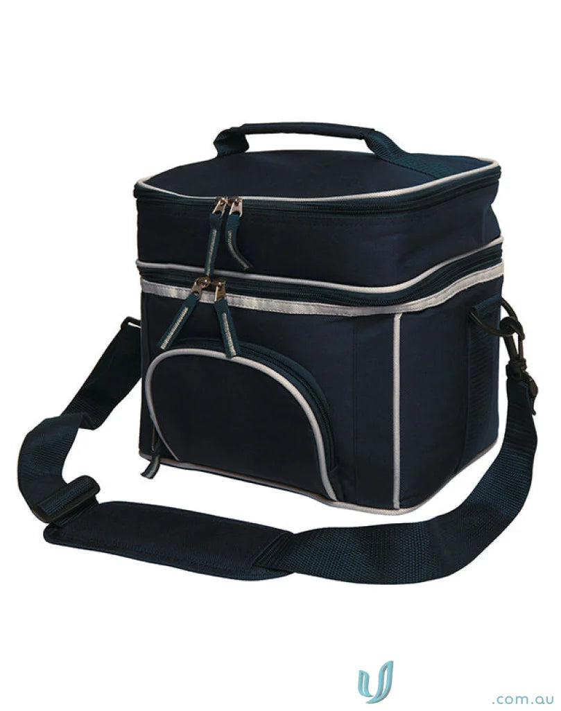 Winning Spirit Travel Cooler Bag with adjustable shoulder strap and silver accents