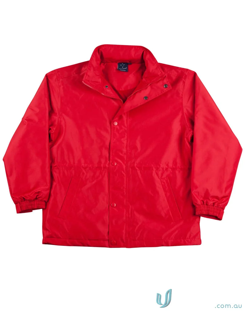 Red windbreaker jacket from Winning Spirit JK01 stadium jacket collection, water-repellent oxford shell for workwear solution