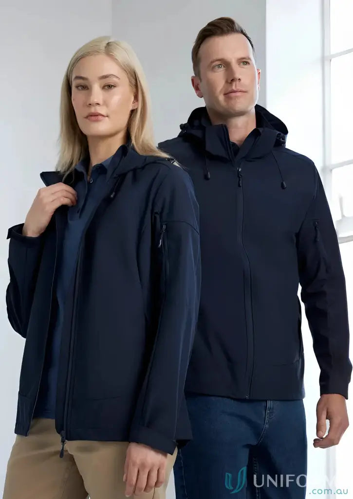 Matching navy Womens Atlas Jackets with breathable fabric and waterproof membrane for women