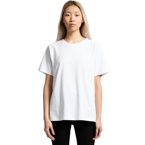 Women’s classic minus tee white cotton minimalist t-shirt with relaxed fit perfect for workwear and uniforms