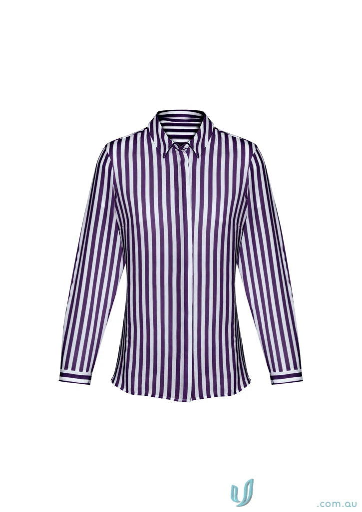 Womens Verona L/S Shirt striped long-sleeved workwear and uniforms for women