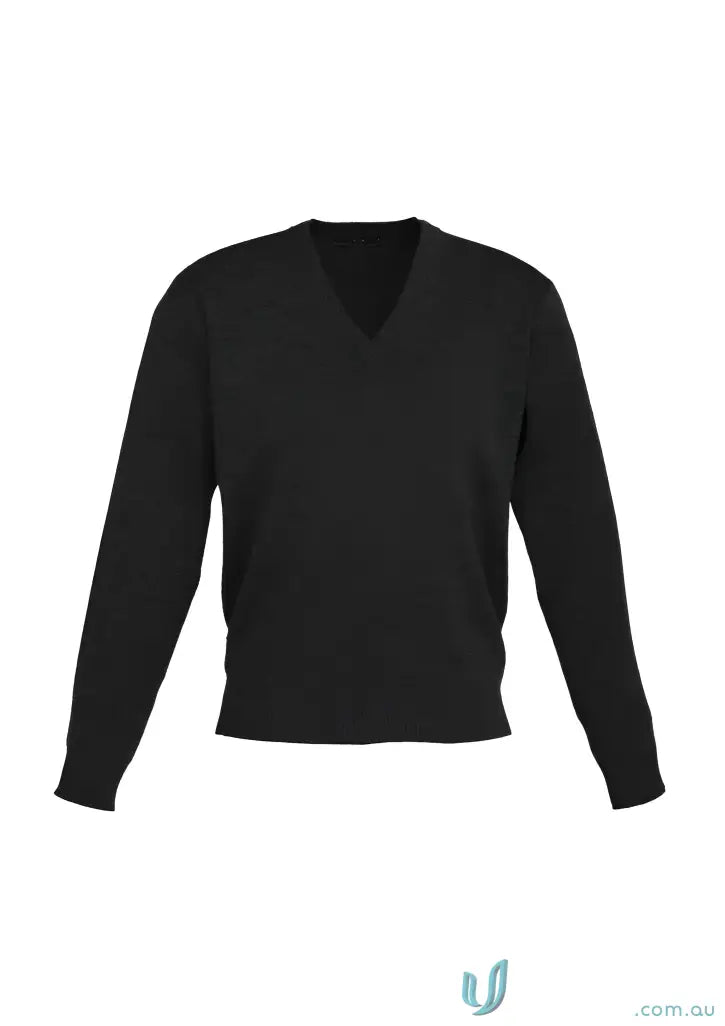 Black V-neck sweater from Woolmix Knit Pullover, cozy woolmix knit pullover style