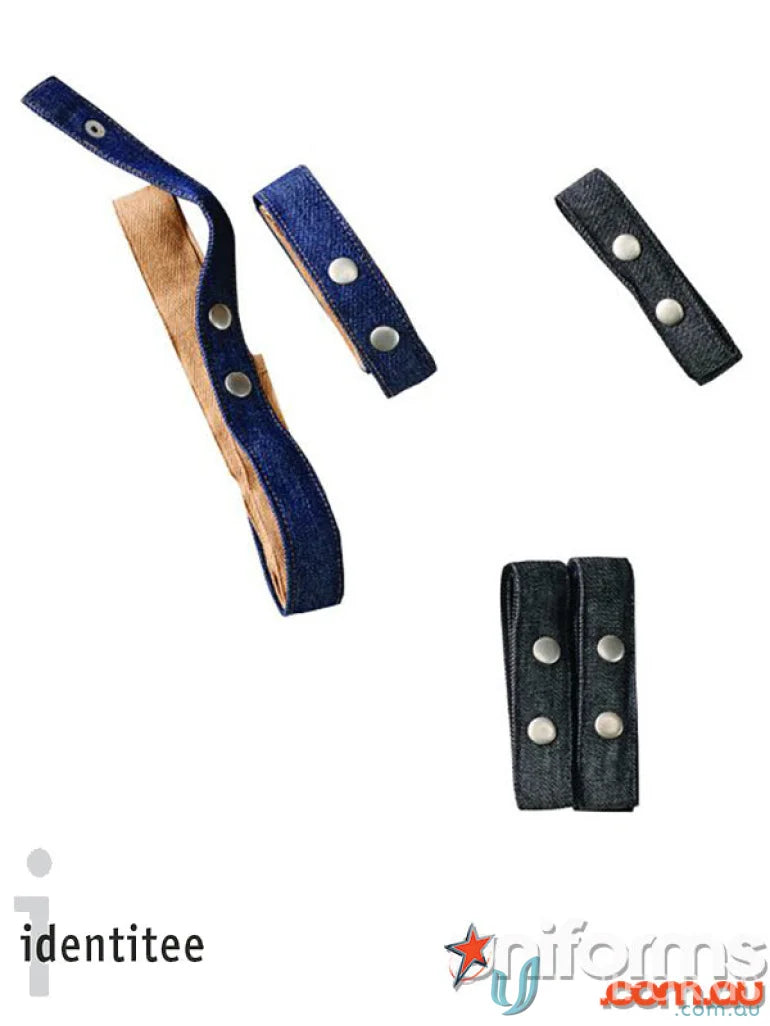 Xavier Apron waist straps with denim and leather, stainless steel studs, A26W design