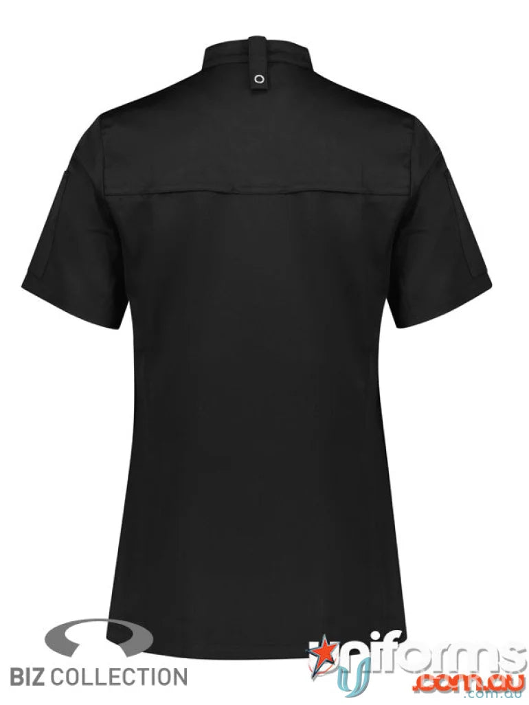 Black zest short sleeve chef jacket from Yes Chef Ladies Zest SS Chef collection