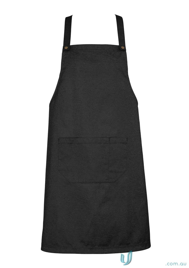 Black apron with pockets from Yes Chef Urban Full Bib Apron Biz Collection BA55