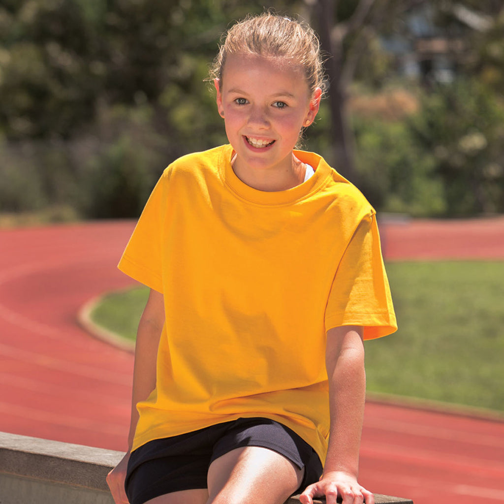 Bright yellow Youth Savvy Tee ts37k savvy tee kids active front