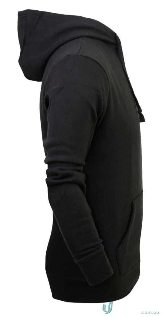 Black hooded sweatshirt from Youth Torquay Hoodies with low-pill fabric and tie cord closure