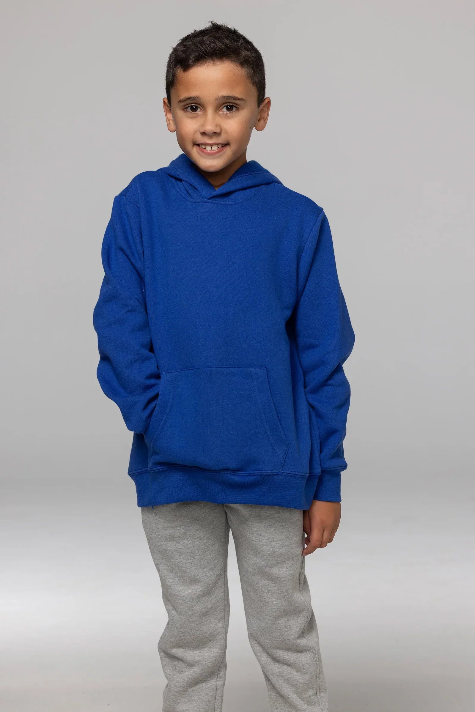 Youth Torquay hoodie in bright royal blue with low-pill fabric