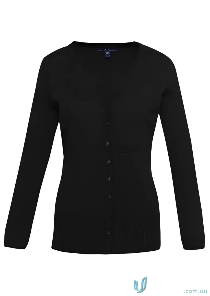 Black button-down Milano knit cardigan from Biz Collection Ladies Milano collection ladies