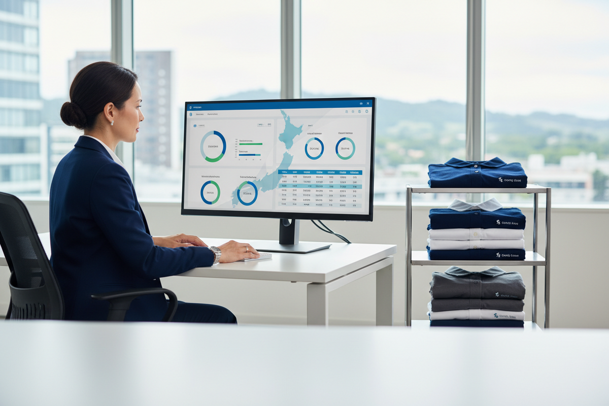 Corporate uniform administrator using an automated employee uniform ordering portal