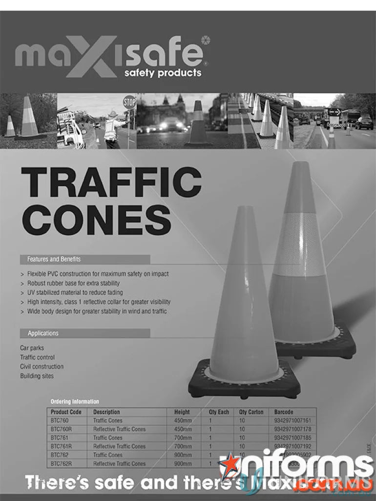 Traffic cone for work uniforms and workwear safety - 10pk Traffic Cone 450mm