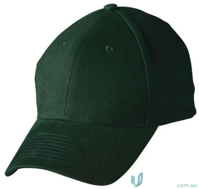 Dark green 10x Bundle Cap with curved brim, heavy brushed cotton, 6-panel structured design