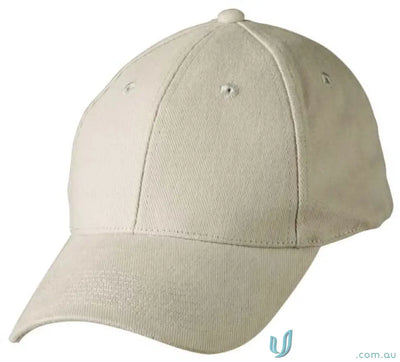 Plain light-colored 10x Bundle Cap made of heavy brushed cotton with 6-panel structured design