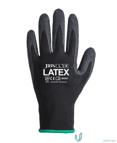 JBs 8R003 12pk. Black Latex Glove in Black front product image