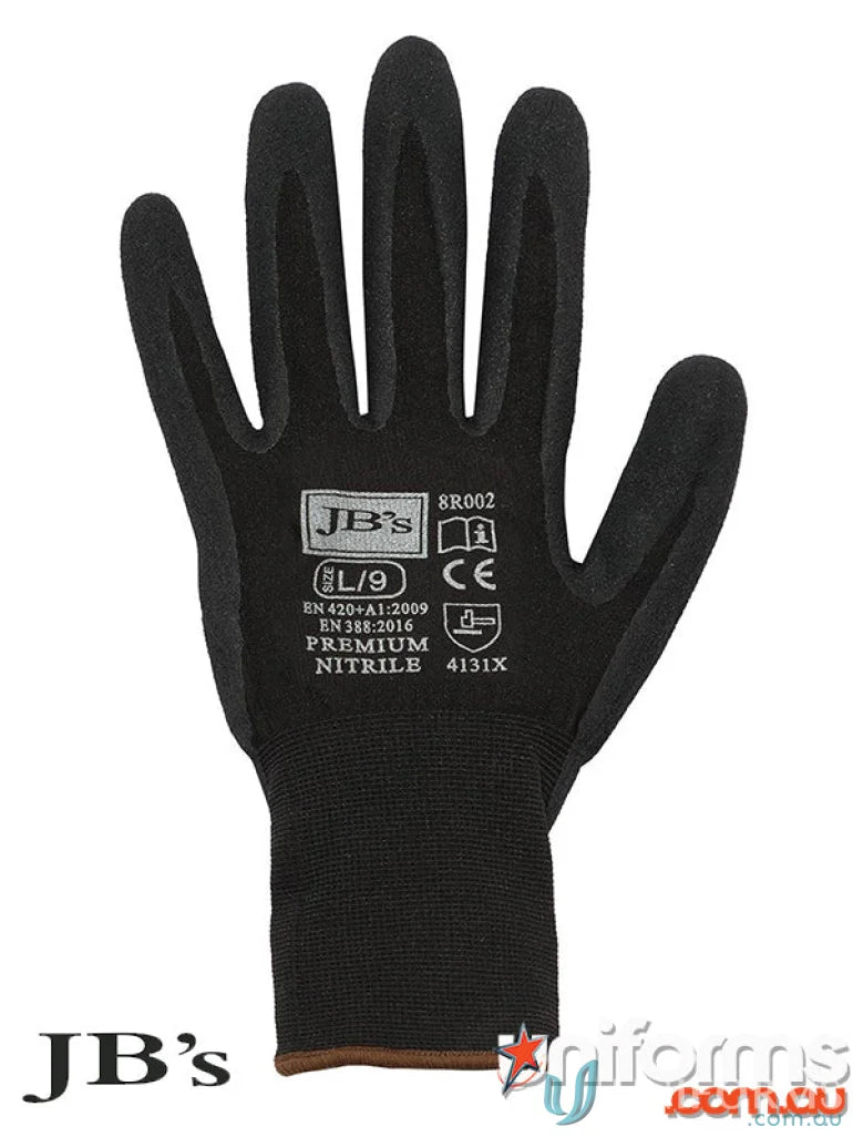 JBs 8R002 12pk. Premium Nitrile Glove in Black front product image