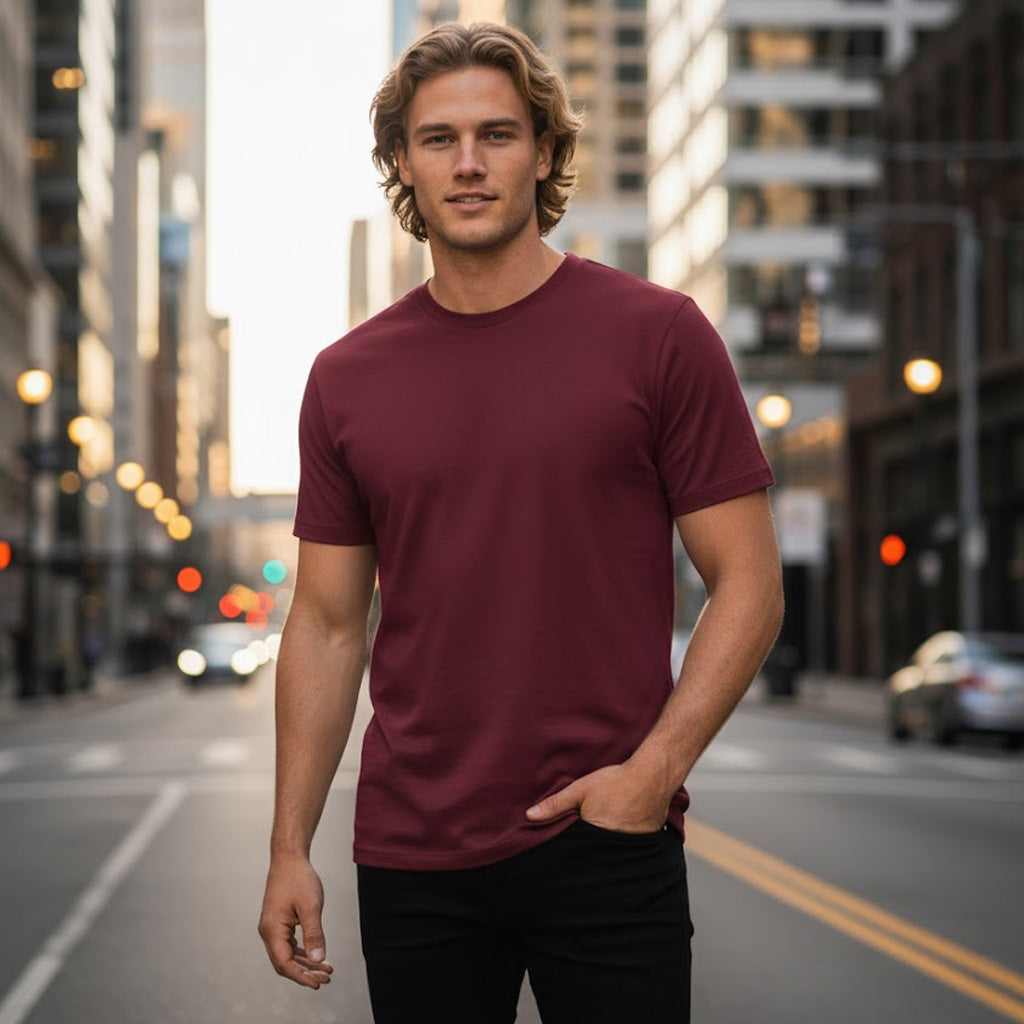 JBs 1HT 1HT Red Tee in Maroon front product image