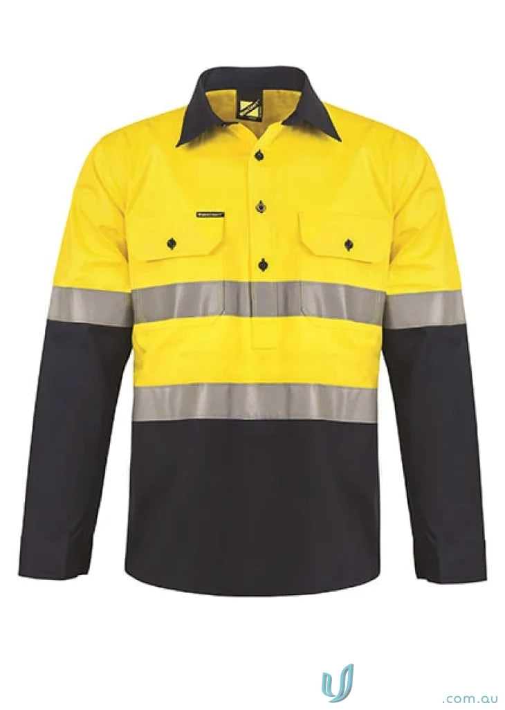 WorkCraft WS6033 2 Tone Half Plket- Shirt W Tape