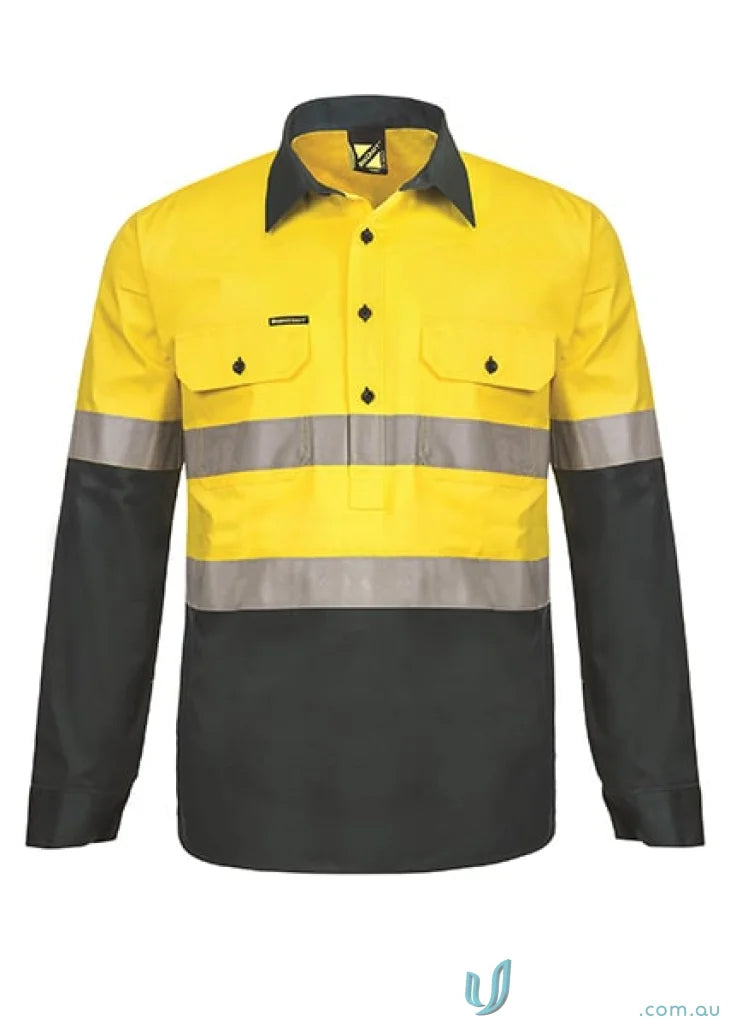 WorkCraft WS6032 2Tone Half Plket Shirt W Vented
