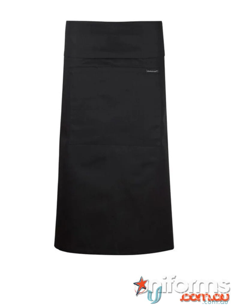 WorkCraft CA008 3QTR Length Apron with Pocket and Fold over in Black