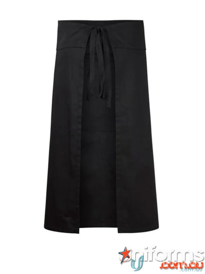 WorkCraft CA008 3QTR Length Apron with Pocket and Fold over in Black