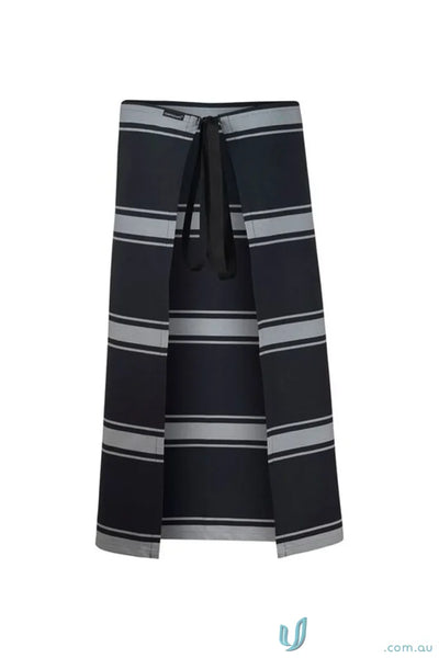 WorkCraft CA004 3Qtr Length Butchers Stripe Apron in Navy/White