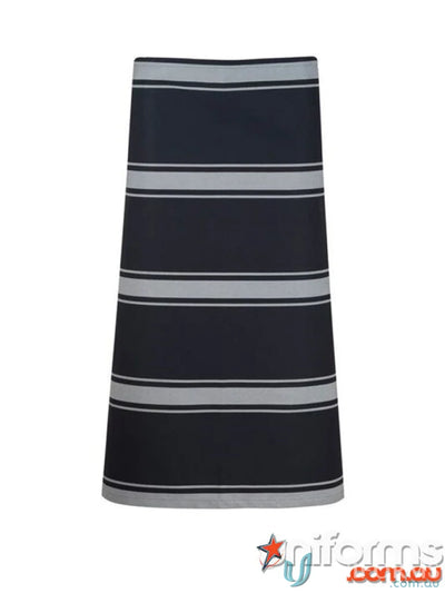WorkCraft CA004 3Qtr Length Butchers Stripe Apron in Navy/White