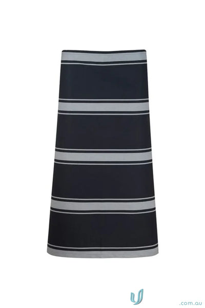WorkCraft CA004 3Qtr Length Butchers Stripe Apron in Navy/White front product image