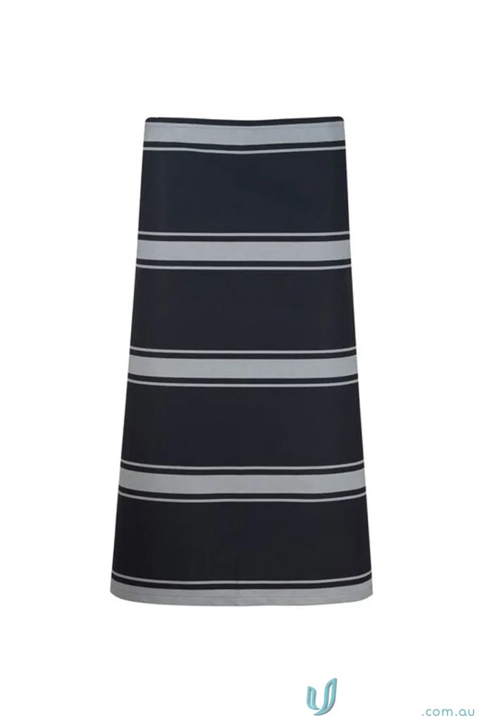 WorkCraft CA004 3Qtr Length Butchers Stripe Apron in Navy/White front product image
